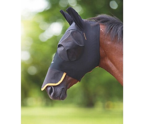 Shires FlyGuard Pro Stretch Vliegenmasker met neusflap